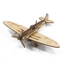 Marine Spitfire plane model lasercut from MDF wood and Ply DIY self assembly kit